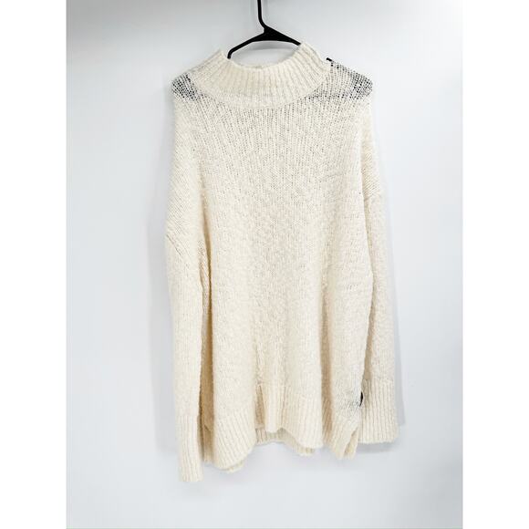 Vince Cream Nubby Wool Blend Long Sleeve Turtleneck Pullover Sweater XL New - Picture 2 of 7